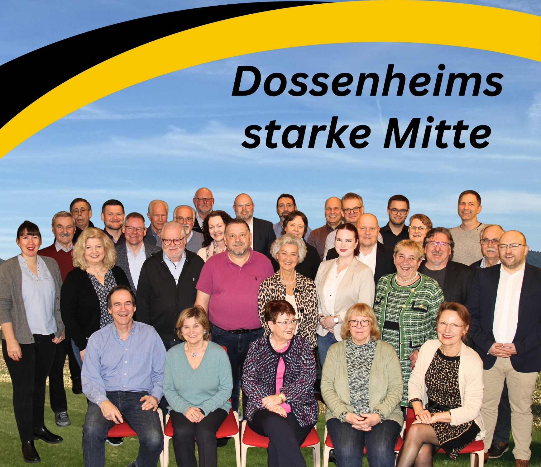 Freie Wähler Dossenheim Gruppenbild mit Logo
